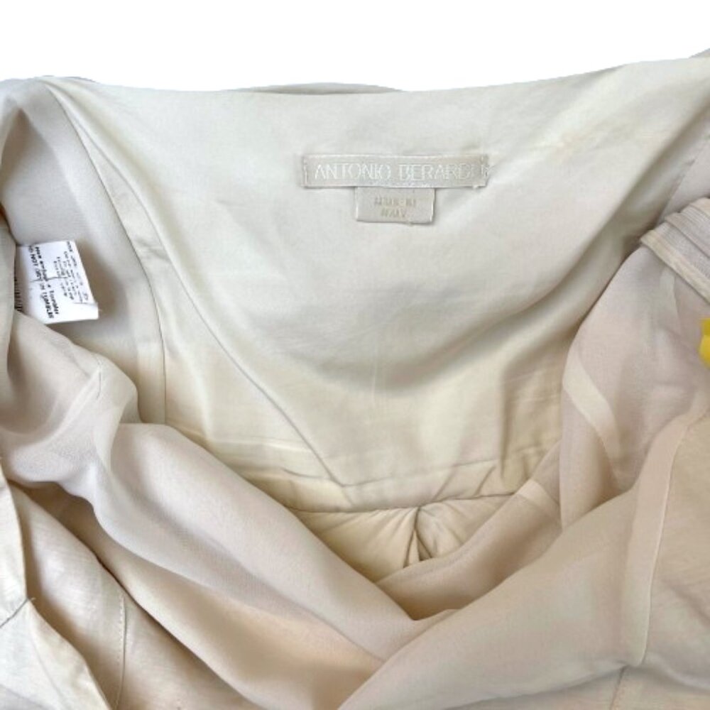 Antonio Berardi made in Italy Linen Silk blend Cowel back sleeveless cream dress - Picture 12 of 15
